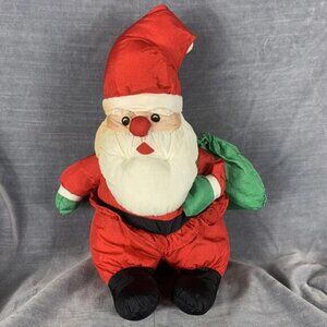 Vintage Christmas Santa Claus 12inchPuffy Nylon Parachute Plush Stuffed Animal T